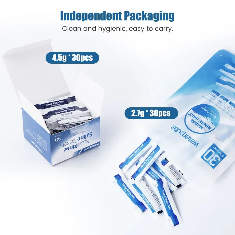 Paquetes de solución salina para enjuague nasal